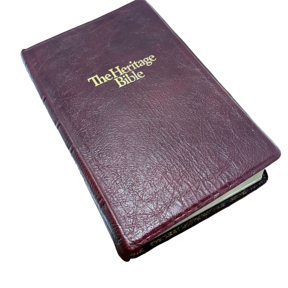 Holy Bible The Heritage Bible Genuine Leather 1983 Edition KJV Burgundy Gold